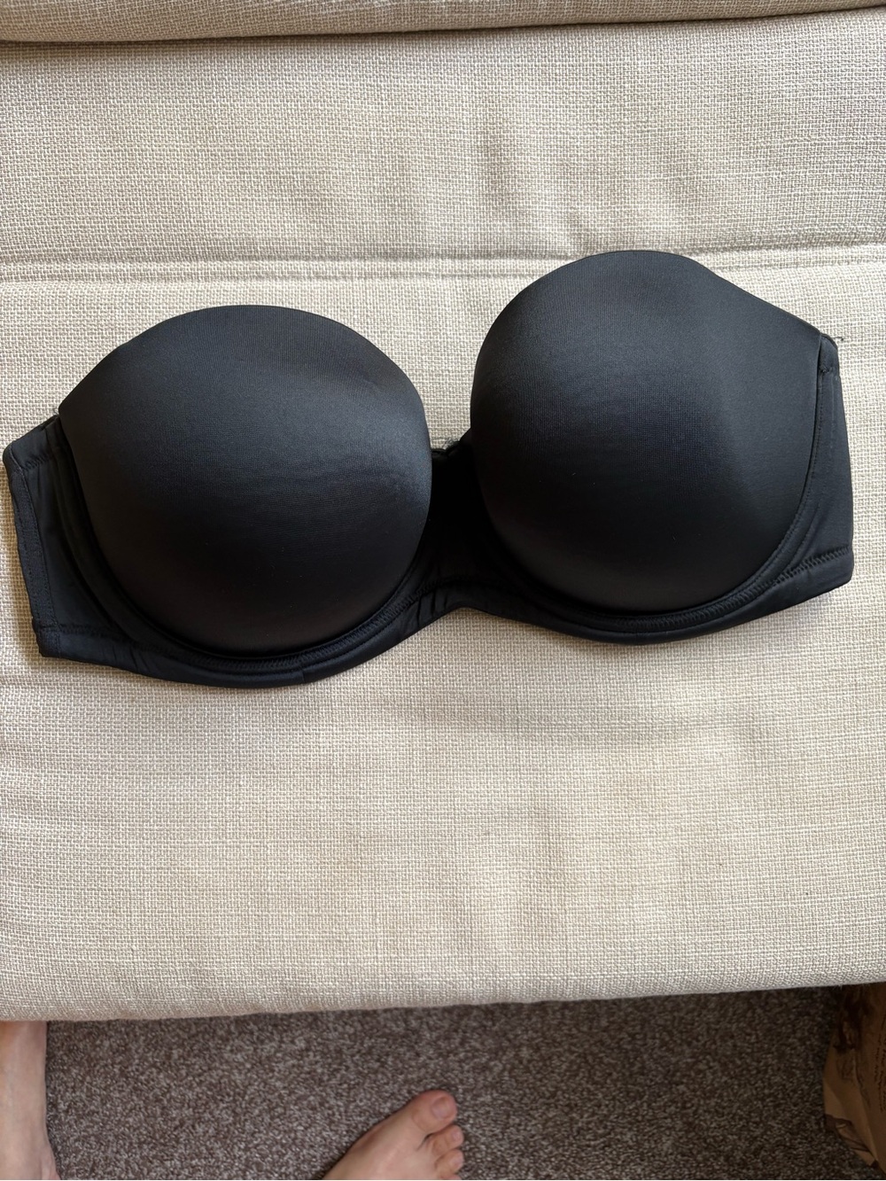 Cacique Strapless Black Smooth Molded Bandeau Bra